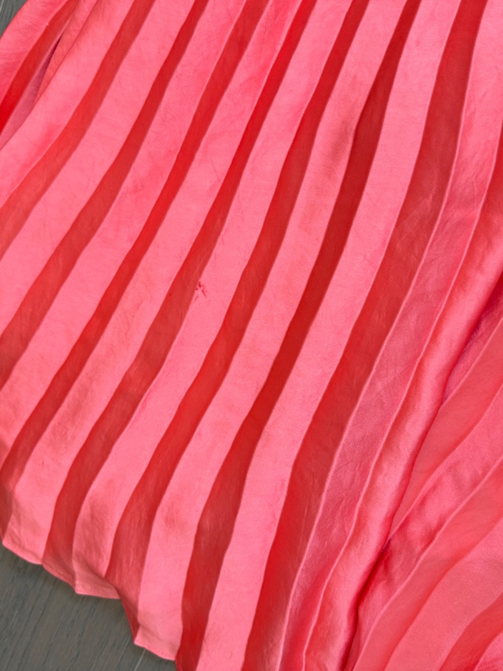 ALC A.L.C. Rose Midi Pleated Dress Coral Orange Plunge Neck Size 2 - Picture 9 of 9